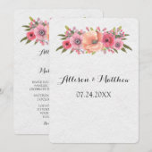 Aquarelle vintage Rose Floral Invitations de maria (Devant / Derrière)