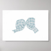 Aquarelle vintage ruban bleu arc poster (Devant)