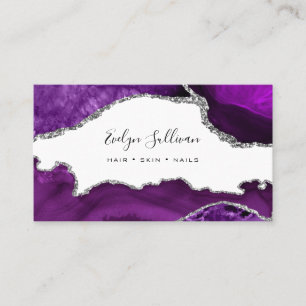 aquarelle violet agneau sur carte de visite noir