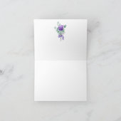 Aquarelle violet anémone Merci vert (Intérieur)