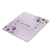 Aquarelle violet carreaux de céramique florale (Côté)