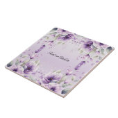 Aquarelle violet carreaux de céramique florale (Côté)