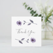 Aquarelle violet Carte de remerciements marguerite (Debout devant)