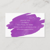 Aquarelle violet Carte de visite brosse (Dos)