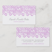 Aquarelle violet Carte de visite Chevron (Devant / Derrière)