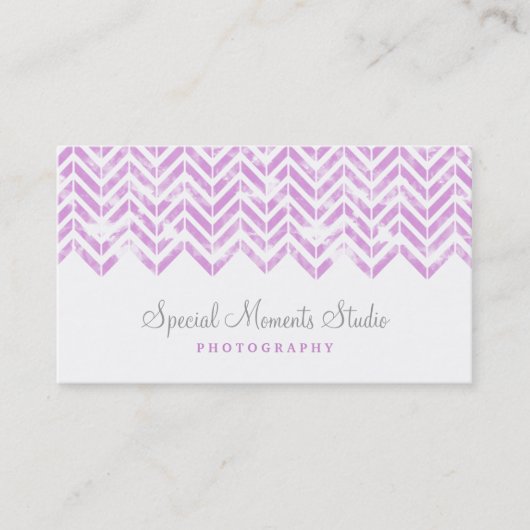 Aquarelle violet Carte de visite Chevron (Devant)