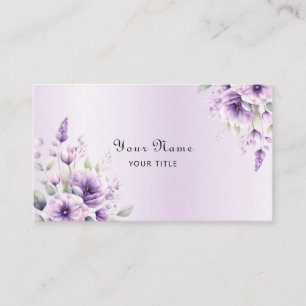 Aquarelle violet Carte de visite Floral