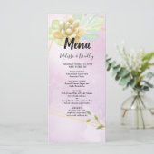 aquarelle violet chic Mariage à fleurs Menu (Debout devant)