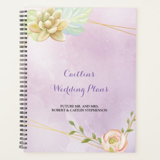 aquarelle violet chic Wedding planner (Devant)