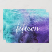 Aquarelle Violet et Bleu - Numéros de Table (Devant / Derrière)