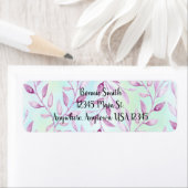 Aquarelle violet feuille vigne Étiquette (En situation)