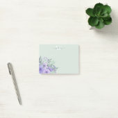 Aquarelle violet Fleur Monogramme Post-it Notes (Bureau)