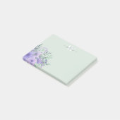 Aquarelle violet Fleur Monogramme Post-it Notes (Incliné)