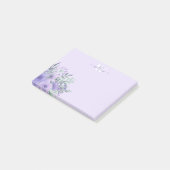 Aquarelle violet Fleur Monogramme Post-it Notes (Incliné)