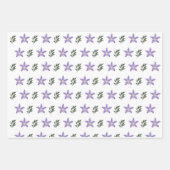 Aquarelle violet Fleur rose Feuille Boho (Devant 3)