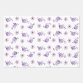 Aquarelle violet Fleur rose Feuille Boho (Devant)