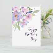 aquarelle violet fleurie joyeuse carte mère (Debout devant)