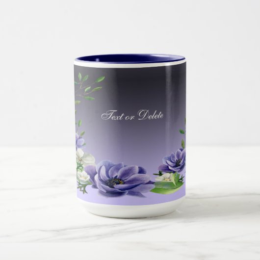 Aquarelle violet Fleurs Mug (Centre)