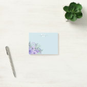 Aquarelle Violet Floral Monogramme Post-It Notes (Bureau)
