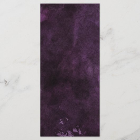 Aquarelle violet foncé et Mariage or Rose Menu (Dos)