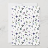 Aquarelle violet jardin de fleurs faire-part de ma (Dos)