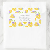 Aquarelle violet jaune Pansy étiquettes Motifs (Sac)