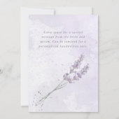 Aquarelle violet lavande fleurs mariage merci (Dos)