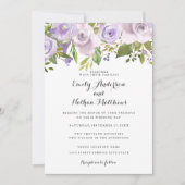 Aquarelle violet Lilac Faire-part de mariage Flora (Devant)