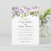 Aquarelle violet Lilac Faire-part de mariage Flora (Debout devant)