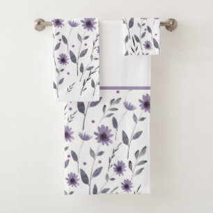 Aquarelle violet marguerite Motif Floral