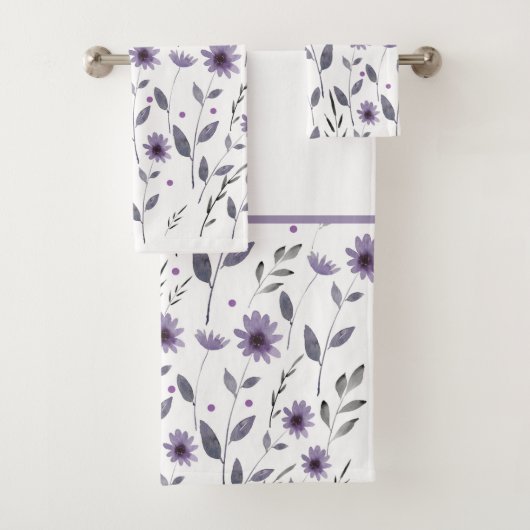 Aquarelle violet marguerite Motif Floral (En situation)