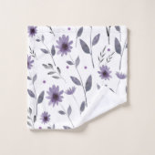 Aquarelle violet marguerite Motif Floral (Gant de toilette)