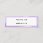 Aquarelle violet Média sociaux Mini Carte de visit (Dos)