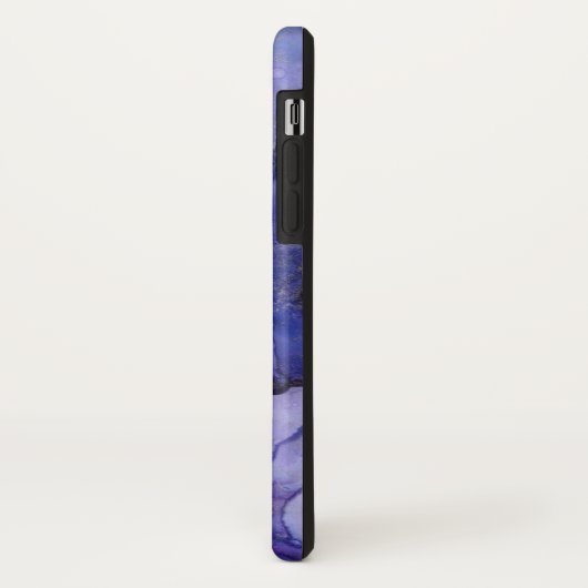 Aquarelle violet Monogramme marbre iPhone X Coque (Dos/Gauche)