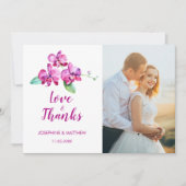 Aquarelle violet orchidée Floral Mariage Merci (Devant)