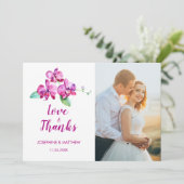 Aquarelle violet orchidée Floral Mariage Merci (Debout devant)