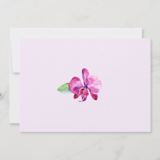 Aquarelle violet orchidée Floral Mariage Merci (Dos)