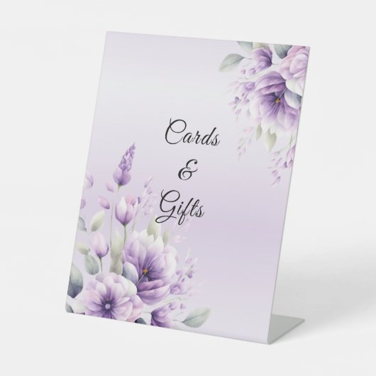 Aquarelle violet panneaux de table florale (Recto)