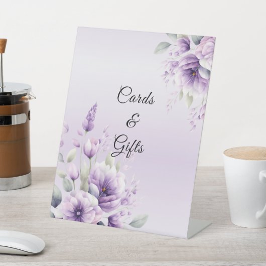 Aquarelle violet panneaux de table florale (In SItu)