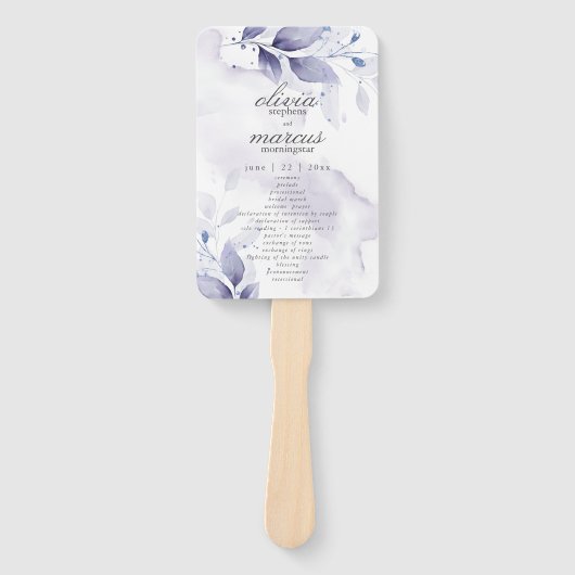 Aquarelle Violet Prune Éventail à main de programm (Devant)