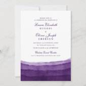 Aquarelle violet riche Invitations de mariage (Devant)