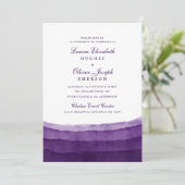 Aquarelle violet riche Invitations de mariage (Debout devant)