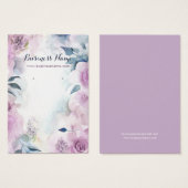 Aquarelle violet Rose Arrière - plan Eiffure Carte (Devant & derrière)