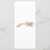 Aquarelle violet Rose verdure Carte menu (Dos)