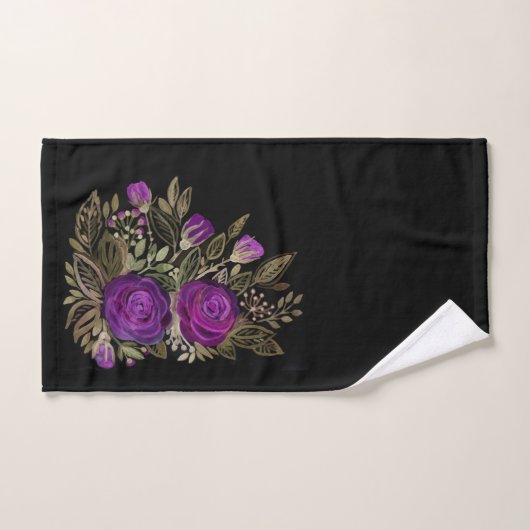 Aquarelle violet roses (Serviette à main)