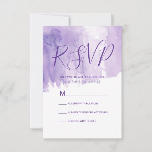 Aquarelle violet RSVP (Devant)