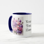 Aquarelle Violet violet élégant Rose Flower Mug (Devant gauche)