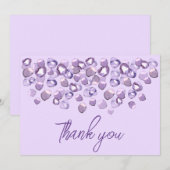 aquarelle violet violet simple carte de remercieme (Devant / Derrière)