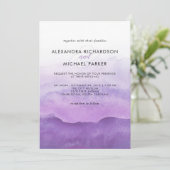 Aquarelle violet Waves | FAIRE-PART DE MARIAGE (Debout devant)