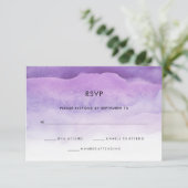 Aquarelle violet Waves | Réponse du RSVP de mariag (Debout devant)